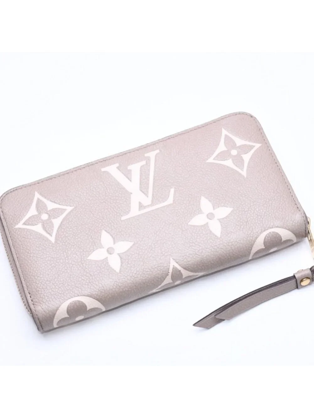 Louis Vuitton Monogram Empreinte Zippy Wallet Beige Ivory Gold